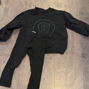 Kids Black Sweatshirt and Leggings Set